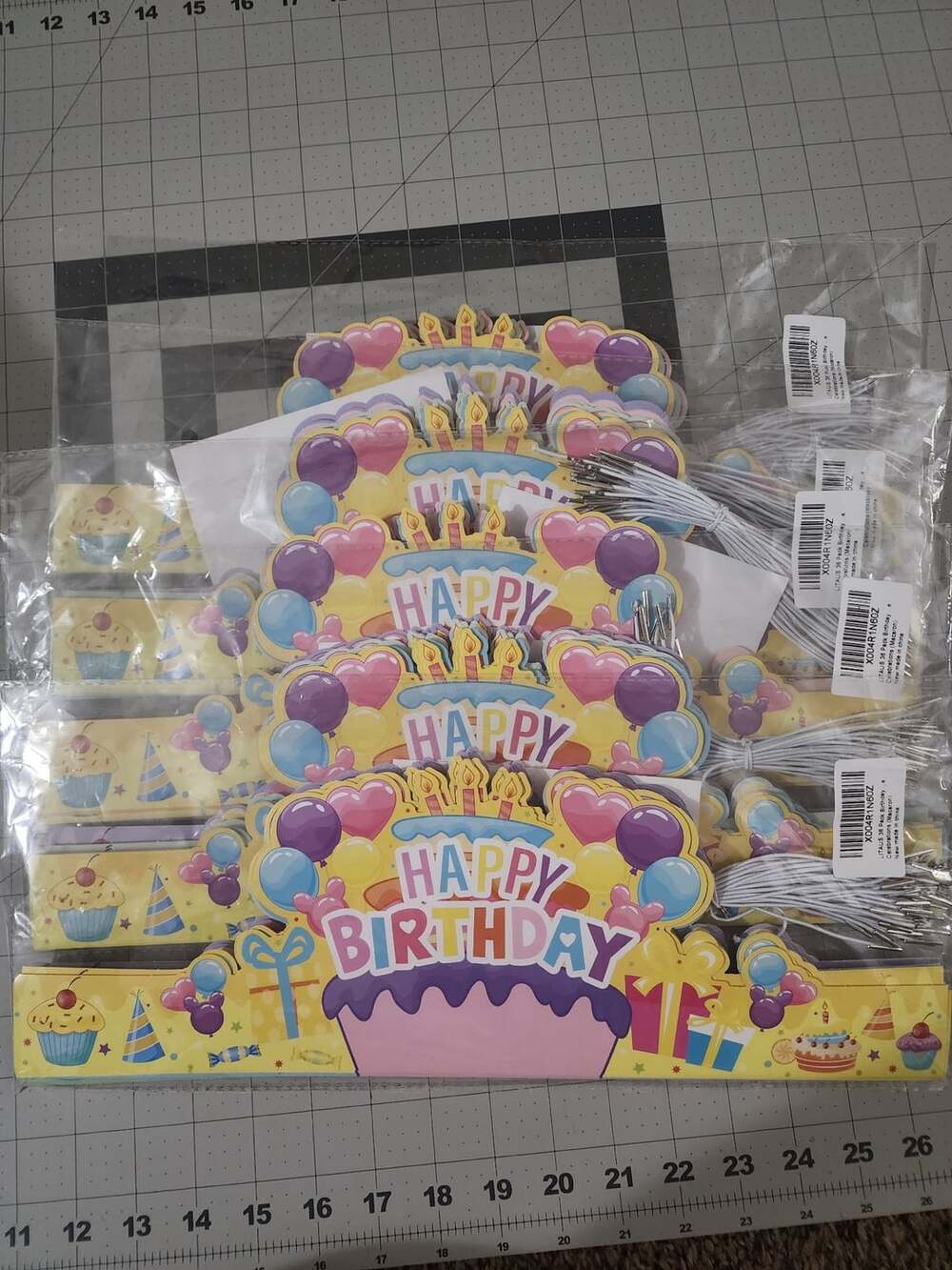 Litaus 36 Pack Birthday Crowns Party Hats Macaron